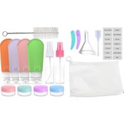 Resim Geeksen Seyahat Çantası İçin Taşınabilir Hijyen Seti - Şampuan, Krem Ve Sprey Şişeleri 