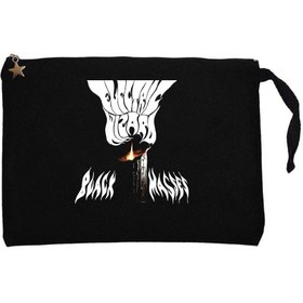 Resim Electric Wizard Black Masses Siyah Clutch Astarlı Cüzdan / El Çantası - Siyah 