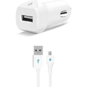 Resim Ttec SpeedCharger Araç Şarj Aleti 2.1A Kablolu Beyaz Micro Usb 