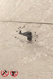 Resim Alper Banyo Premium F1 Model Siyah Bornoz Askılık, Havluluk | Paslanmaz Çelik | 5 Yıl Garantili Montajlı Üründür 