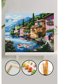 Resim Sayılarla Boyama Tuval Seti 40x50 Cm - Deniz Evler 