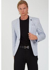 Resim Sposo 5106 Dar Kalıp Yarım Astarlı Beyaz Erkek Blazer Ceket Beyaz 