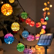 Resim Loyyz Güneş Enerjili Fas Topu Işıkları - 30/20 LED, IPX4 Yüksek Kaliteli Metal Küresel Dış Mekan Peri Işıkları, 8 Mod, 600mAh Pil, Sıcak Renk için Paskalya, Temmuz 4, Cadılar Bayramı, Anneler Günü, Şükran Günü, Yeni Yıl, Sevgililer Günü, Güneş Işıkları Dış Mekan için, Şenlik Işıkları, Canlı Işık Gösterisi 