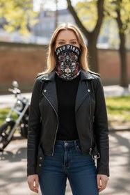 Resim KANİNCHEN Unisex Kuru Kafa Buff İskelet Maske Motorcu Maskesi Boyunluk Baf 