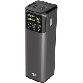 Resim Bix PB200W 24000mAh Çift USB-C PD & USB-A Çıkışlı 200W PD 3.1 Hızlı Şarj Dijital Ekranlı Powerbank 
