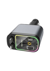 Resim 4 Ü 1 Arada Çift Usb Bağlantı Çakmaklık, Type-c Hızlı Şarjlı 66w,geri Çekilebilir Araç Telefon Şarj Cihazı 