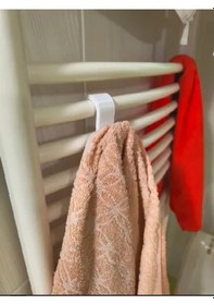 Resim 6 Adet Duşakabin Havlupan Petek Banyo Mutfak Kancalı Havlu Bornoz Askısı Beyaz 