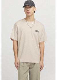 Resim Jack & Jones Jorvesterbro Back Tee Ss Crew Neck Krem Renkli 