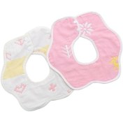 Resim Sones 2 Adet Çift Taraflı Yenidoğan Bebek Petal Su Geçirmez Önlük Altı Katmanlı Gazlı Bez Pamuklu Erik Önlük, Stil: Rastgele Desen 