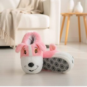 Resim Unisex Yumuşak Taban Sevimli Köpek Panduf Yetişkin Ve Çocuk Kız Ve Erkek Panduf Pembe 