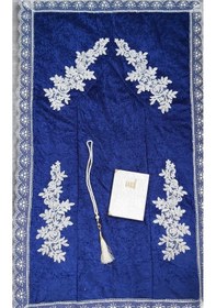 Resim Lamazihome Fransız Dantelli Kadife Seccade Çeyizlik Bohça Seti 