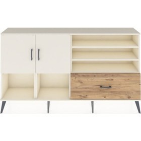 Resim Arges Konsol 7 Raflı Tek Çekmeceli 2 Kapaklı 176x30x99 Aytaşı-aytaşı/çam Aytası/atlas Çam - Aytası 
