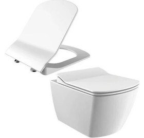 Resim Creavit Elegant Rim-Off Kanalsız Asma Klozet + Elegant Yavaş Kapanan Kapak Set 