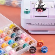Resim 25/36 adet/set Dikiş İpi ile Bobin, 25/36 Izgara Kutulu Renkli Bobinler, Pratik Yedek Basit Kurulum Ev için Dikiş Makinesi Bobin Kutusu, Ev Dikiş Makinesi için İplikli Bobin Kutusu Özel İplik 402 Dikiş İpi, Dikiş İçin Kıyafet İpi Bobin İpi 