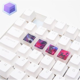 Resim New Keycaps League Of Legends Lol Master Yi Tuşları Q-w-e-r Mekanik Klavye Tuşu Artisan Keycaps 