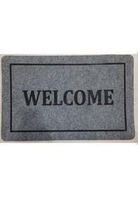 Resim Paspas, Halılı Paspas, Welcome Baskılı Kapı Önü Paspası-45 70 Gri 
