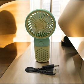 Resim ÇERÇİ MELEK Mini El Fanı Taşınabilir Şarjlı Vantilatör (Yeşil & Sarı) 