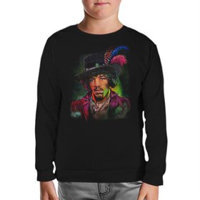 Resim Jimi Hendrix Siyah Çocuk Sweatshirt 