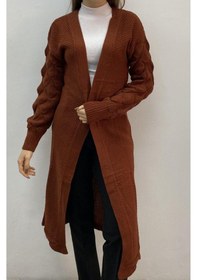 Resim Onno Style Woman Damla Kol Uzun Hırka HARDAL 