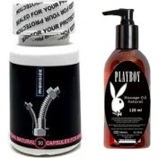 Resim Rekze Maxisize Supplement Erkekler Için 30 Lu 30 Peak Power For Men + Playboy Masaj Yağı 
