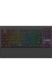 Resim Rampage Beru Beyaz 2.4g + Bt Wireless Red Swıtch Mekanik Gaming Oyuncu Klavye Slim Rgb 