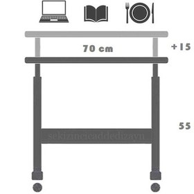 Resim Sekizincicaddedizayn Yükseklik Ayarlı Çalışma / Laptop Sehpası - Çam 70x40 