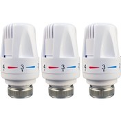 Resim 3 adet Akıllı Termostatik Radyatör Valfi Yedek Başlıkları - M30*1.5 Dişli, Beyaz ABS + Bronz, Ev ve Ofis Isıtma Sistemleri için 4-120°C Sıcaklık Kontrolü 