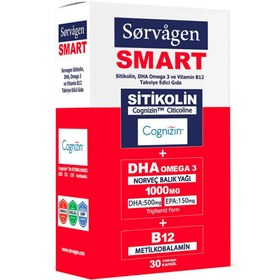Resim SORVAGEN Smart Sitikolin DHA Omega 3 ve B12 30 Kapsül 