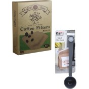 Resim Lidyahan Store Time Filtre Kahve Kağıdı 1/4 4 Numara 80'li Paket + Kanji Klipsli Çay Kahve Ölçü Kaşığı - Gri 