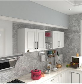 Resim Kenzlife Hazır Mutfak Dolabı Fasulye90 Byz Mod1 90 200 32 Mebran Kapak Suntalam Gövde Beyaz 