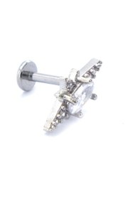 Resim Ferizz 316l Çelik Zirkon Taşlı Kutup Yıldızı Piercing Prc-156 Gümüş 