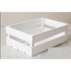 Resim Ahşap Kasa Raf Çiçeklik Renkli Mini Kasa Beyaz 