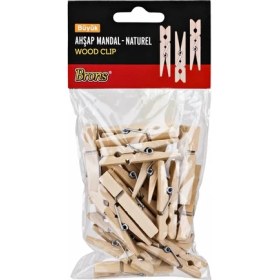 Resim Brons Ahşap Mandal Büyük Boy 24 Adet 