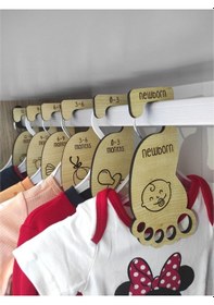 Resim Plakethome Bebek Dolabı Ayracı,Dolap Içi Ahşap Askılık Set,Dolap Düzenleyici 