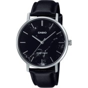 Resim Casio MTP-VT01LM-1AUDF Deri Kordon Çelik Kasa Siyah Renk Erkek Kol Saati 