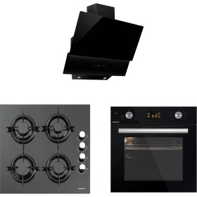 Resim Kumtel 18-23 Siyah Cam Dijital Ankastre Set (KO-A6SF2(DDT) + KO-735 + KO-40 THDSF) 