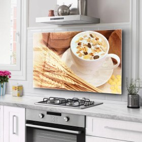 Resim Olinpa Ocak Arkası Cam Koruyucu Tezgah Ankastre Arkası Koruyucu 76X50 cm | 