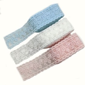 Resim 1 adet, 1m Dantel Çok Renkli Dikiş Kumaş Malzemesi Diy Giyim Dantel Aksesuarları Yay Saç Aksesuarları 