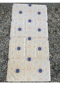 Resim Baskılı Plaj Havlusu Krem 