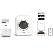 Resim Xenon Smart Akıllı Kedi Tuvaleti 4LT Çelik Hazneli Mama Kabı Bataryalı Su Pınarı ve Yedek Filtre Pet Seti 