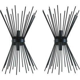 Resim Modern Siyah Metal Yatak Odası ve Aplik Takımı, Şık ve Fonksiyonel Tasarım 