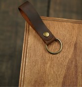 Resim Atölye Çınar Leather Handmade Isme Özel El Yapımı Deri Anahtarlık Taba 
