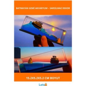 Resim Batmayan Gemi Akvaryum Fonksiyonel Dekoratif Aksesuar 1 Adet 