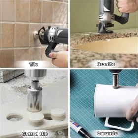 Resim Depolife Cam Mermer Granit Delme Pancı 33 mm Matkap Için Elmaslı Delik Karot 