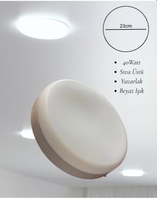 Resim Osaka Sıva Üstü Yuvarlak Led Armatür 40w Beyaz Işık Beyaz 