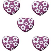 Resim 5 Adet Tomurcuk Porselen Çocuk Odası Mor Kalp Mobilya Kulp Çok Renkli 