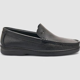 Resim Cabani Milan %100 Hakiki Deri Siyah Dikiş Detaylı Loafer Ayakkabı 