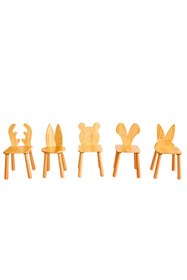 Resim Woodnjoy Wood & Joy Doğal Ahşap Çocuk Sandalye Tilki 