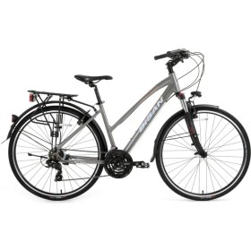 Resim Bisan 8200 City Şehir Bisikleti 45 cm V 700C 21 Vites Açık Metalik Gri Beyaz Pembe 
