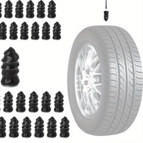 Resim 40/80 adet Otomotiv Hızlı Vakum Lastik Tamir Çivi, Lastik Tamir Kitleri Spiral Kauçuk Çiviler Lastik Vida Takma Hızlı Araç Kendi Servisi Lastik Tamir Çivi Araba, Motosiklet, Kamyon, Traktör Lastik Delme Onarımı için 